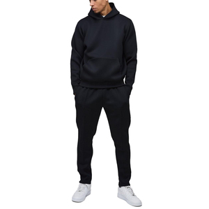 Men's slimfit <b>Tracksuit</b> pullover black hoodie 2 Piece fitness Outfits <b>tracksuit</b> for men - Product Image 2