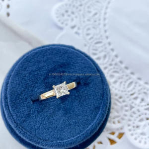 Women's 14k Gold Ring Luxury Princess <b>Lab</b> Grown Diamond Engagement/Wedding 18k Material Pearl IGI/GIA <b>Lab</b> Created Jewelry - Product Image 1