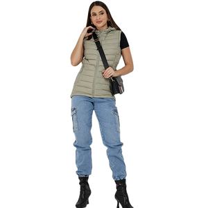 เสื้อฮู้ดดี้ผู้หญิงแบบสวม ดีไซน์ขายดี ทรงเข้ารูป ซิปยาวเต็มตัว ไม่มีแขนเสื้อ - Product Image 2