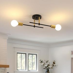 Lampadario a Soffitto Semi-Plafoniera Sputnik a 2 Luci per Camera da Letto, Sala da Pranzo, Bagno H - Product Image 1
