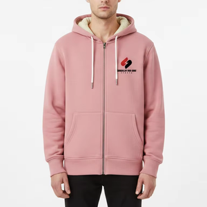 Wholesale Men <b>Zip</b> Hoodie Heavyweight Cotton Fleece Regular Fit <b>Zip</b> <b>Hooded</b> Sweatshirt Winter Embroidered Custom Logo Streetwear - Product Image 1