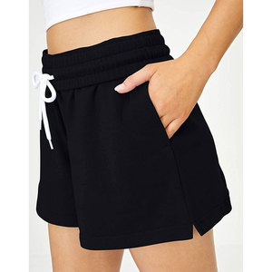 Shorts de sport personnalisés pour femmes, couleur unie, taille élastique, coupe confortable, cordon de serrage, shorts de jogging d'été pour femmes - Product Image 2