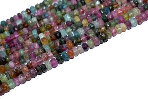 ลูกปัดอัญมณีธรรมชาติสำหรับทำเครื่องประดับลูกปัดทัวร์มาลีนหลายเหลี่ยมเพชรพลอย - Product Image 2