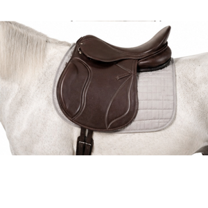 Tapis de selle de course pour chevaux en cuir véritable et tissu de coton, haute qualité, cousu, respirant, personnalisable, style western et saut d'obstacles, vente en gros - Product Image 1