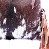 Sac bandoulière tendance en cuir véritable à poils, fait main, pour femme, avec pompon, logo personnalisé, style bohème