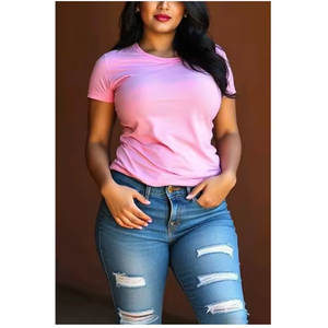 T-shirt décontracté surdimensionné à manches courtes et épaules tombantes pour femme avec logo personnalisé, en tissu épais, de BD - Product Image 1