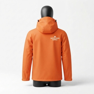 Veste de pluie d'hiver pour homme, imperméable, coupe-vent, respirante, à capuche, avec logo sur le devant, veste de pluie tendance - Product Image 3
