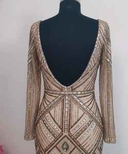 Vestido Largo Elegante Bordado con Detalles Hechos a Mano para Damas, Ideal para Fiestas, Disponible al Mejor Precio - Product Image 5