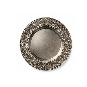 Assiette décorative ronde en marbre avec bord doré, style glamour, vaisselle de fête faite à la main - Product Image 4