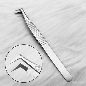 Pince à épiler RMI Silver Shin pour extensions de cils, pointe lisse, acier inoxydable japonais, longueur 10 mm, durable, pour utilisation sur les sourcils - Product Image 4
