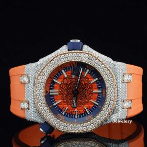 Reloj de Lujo Splendid Gift Jewelry para Hombre, 28 mm, Analógico, Movimiento de Cuarzo ETA, Cristal de Zafiro, Caja y Correa de Plata y Moissanita - Product Image 1