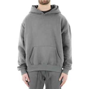 Men's Cream 100% Cotton Fleece Oversized Hoodie With Front Pocket Casual Hooded Sweatshirt Regular Fit Autumn Wear - Product Image 4