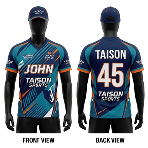 เสื้อคริกเก็ตผู้ชายพรีเมียม 160 GSM โพลีเอสเตอร์อินเตอร์ล็อค สีเขียวมะกอก ดีไซน์แผงตัดต่อ ระบายอากาศได้ดี พร้อมโลโก้แบบซับลิเมชั่นตามสั่ง - Product Image 6