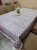 Nappe de table légère en coton, motif floral bleu, imprimée à la main, style indien, pour la vente en gros