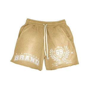 OEM 2026 Custom logo printing <b>Men</b> Streetwear Summer Cotton Two Piece Set All Over Screen Print T <b>Shirts</b> & Sweat Shorts Set - Product Image 3