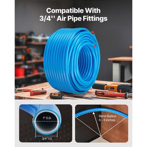 Kit Linea per Compressore d'Aria in HDPE e Alluminio 300FT X 3/4'', Resistente alla Pressione, Antiperdita, Facile da Installare, Sistema Pneumatico Compresso - Product Image 3