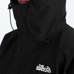 Chaqueta de Invierno con Capucha Negra para Hombre, Chaqueta Cortavientos con Logotipo Personalizado al por Mayor - Product Image 4
