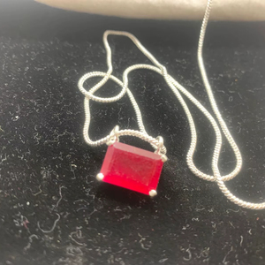 Collier en rubis, pierre précieuse rouge taillée, bijoux faits à la main, cabochon en argent sterling, bijoux de créateur pour femmes, vente en gros, prix attractif, qualité AAA - Product Image 1