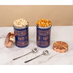 Elegante Contenedor de Té de Metal con Acabado Esmaltado y Tapa de Cobre, Tarro de Almacenamiento para Café y Té, Azucarero, Utensilios de Cocina - Product Image 4