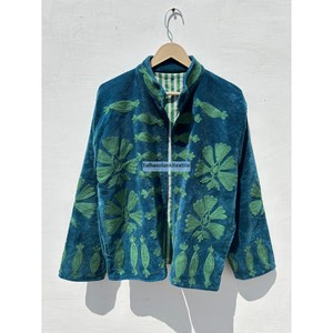 Veste en velours bleu sarcelle brodée Suzani, faite à la main, unisexe, style bohème chic, avec deux poches latérales, veste pour femme - Product Image 3