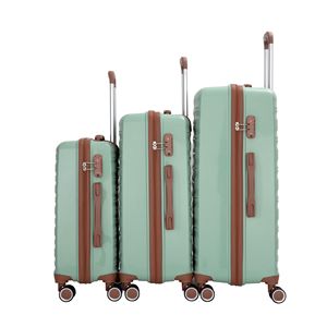 ชุดกระเป๋าเดินทาง5ชิ้นสีเขียวมีล้อเรียบและล็อค TSA สีเขียว - Product Image 2