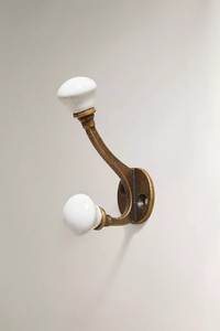 Retro Striped Wall <b>Hook</b> Double Brass Hanger Metal Decorative <b>Coat</b> <b>Rack</b> for Clothing - Product Image 3