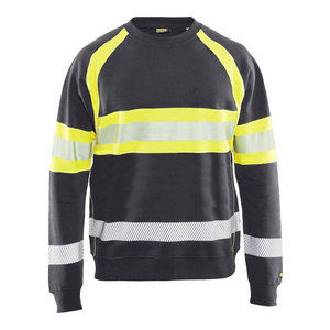 Sudadera Reflectante de Alta Visibilidad Gris/Amarillo, Camiseta de Manga Larga de Poliéster de Alta Visibilidad, Ropa de Trabajo para Hombre con Logotipo Personalizado - Product Image 1