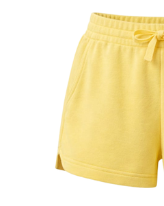 Custom Yellow Women Sweat Shorts Cotton Fleece Elastic Waist <b>Drawstring</b> Gym Casual Summer Shorts OEM Manufacturer Supplier - Product Image 3
