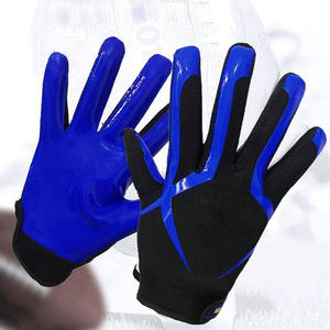 Blue Black Football Receiver Gloves Silicone Palm Non Slip Outdoor Sports Gloves - Product Image 1
