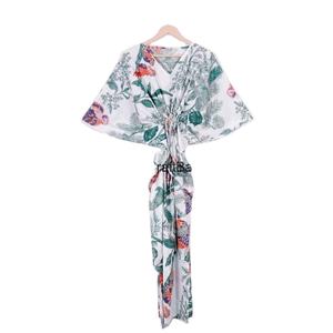 Women's 100% Cotton <b>Kaftan</b> Handmade Beach Cover Up Floral Print Long Maxi <b>Kaftan</b> Dress Comfortable Gown Hippie Style - Product Image 1