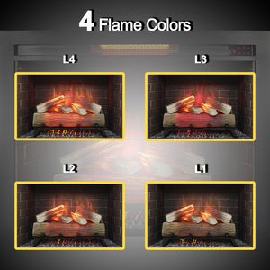 Chimenea Eléctrica Infrarroja de 33 Pulgadas con Panel Táctil, Decoración para el Hogar, Calefactor sin Humo, Kit de Montaje Fijo, Efecto de Sonido de Llama - Product Image 6