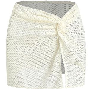 Pareo para mujer con abertura lateral, falda corta floral informal para la playa - Product Image 1