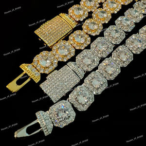 Collar de Tenis con Diamantes Moissanite Engastados en Plata de Ley 925, Cadena de Lujo Estilo Hip Hop para Hombre y Mujer - Product Image 5