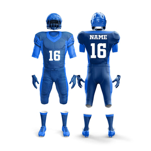 Uniforme de football américain vierge personnalisable par sublimation, durable, double couche, avec empiècements en mesh aux épaules, pour entraînement et match, fabrication OEM - Product Image 1