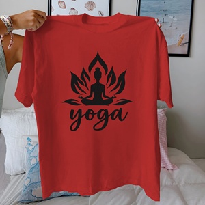 เสื้อยืดผู้หญิงผ้าฝ้ายแท้ลายดอกบัวสวมใส่สบาย - Product Image 5
