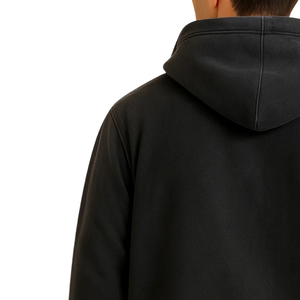 Mens Full <b>Zip</b> <b>Hoodie</b> With Drawstring Hood Kangaroo Pocket Long Sleeve Casual <b>Black</b> Solid Color Hooded Sweatshirt for Men - Product Image 4