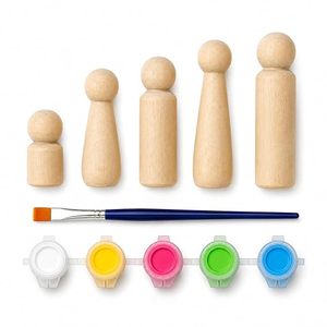 Poupées en bois de pin non finies, corps de poupées sculptés en bois naturel, forme irrégulière polie, autoportantes, pour peinture DIY et artisanat à domicile - Product Image 3