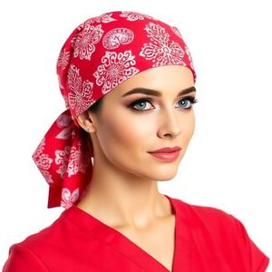 Laboratory Staff Working <b>Scrub</b> <b>Caps</b> Woven Cotton Satin Lining Custom Designed Print Unisex Logo Printed Ponytail <b>Scrub</b> Hats - Product Image 5