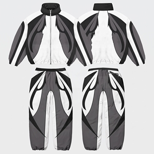 Men's Winter Casual Solid Windproof Sports Trackwear Set Full <b>Zip</b> Jacket <b>Trousers</b> Outdoor Running Training Custom OEM Bulk - Product Image 2