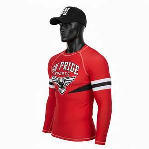 Rashguard MMA personnalisé de qualité supérieure, manches longues, UPF50+, logo frontal, respirant, Spandex/Nylon, unisexe, prix de gros, couleur personnalisée - Product Image 3