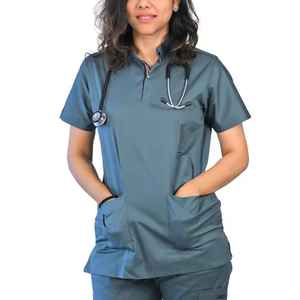 Tenues médicales respirantes en polyester 2 pièces sur mesure, vêtements confortables pour infirmières, tailles plus, uniformes de pharmacie pour hôpitaux - Product Image 6