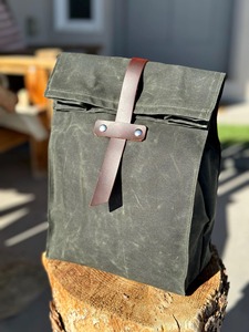 กระเป๋าใส่อาหารกลางวันแบบผ้าแคนวาสหุ้มหนังทนทาน เก็บอุณหภูมิได้ ปิดด้วยซิป ใช้ซ้ำได้ สำหรับปิกนิก ทำงาน ใส่อาหารได้ 2 ช่อง รุ่น LCLB-0026 - Product Image 3