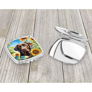 Miroir de maquillage pliant compact Labrador Retriever tournesols miroir de voyage décoratif cadeau pour femmes et filles - Product Image 3