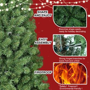 Albero di Natale Artificiale in PVC da 2,3 m con 1380 Punte di Rami, Base Pieghevole in Metallo, Decorazione Festiva - Product Image 6