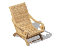 Fauteuil à bascule moderne en teck - Durable, imperméable, confortable, empilable, utilisation intérieure/extérieure, hôtels, salons, cuisines