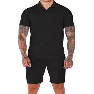 Ensemble de vêtements décontractés pour hommes, polo à manches courtes et short, ensemble deux pièces, ensemble de jogging, ensemble de survêtement, short pour hommes - Product Image 4