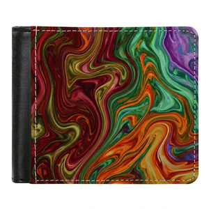 2022 Custom <b>Men's</b> Short Blank Open PU Leather Sublimation Hand <b>Wallet</b> - Product Image 5