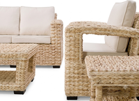 Ensemble de canapés de jardin en rotin synthétique moderne, résistant aux intempéries, en osier PE, mobilier d'extérieur pour patio, hôtel, complexe hôtelier, salon modulable