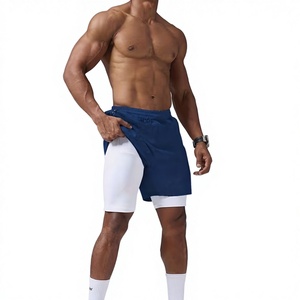 High Quality Men's <b>Drawstring</b> Gym Shorts Stretchable Quick Dry Breathable Workout Running Fitness Wear OEM Supplier - Product Image 1