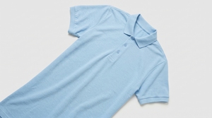 เสื้อโปโลผู้ชายสีฟ้าอ่อน แขนสั้น ทรงปกติ ผ้าถัก สีพื้น เสื้อลำลอง - Product Image 5